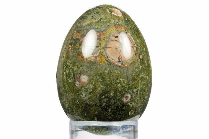 Polished Green and Pink Rhyolite Egg - Australia #312699